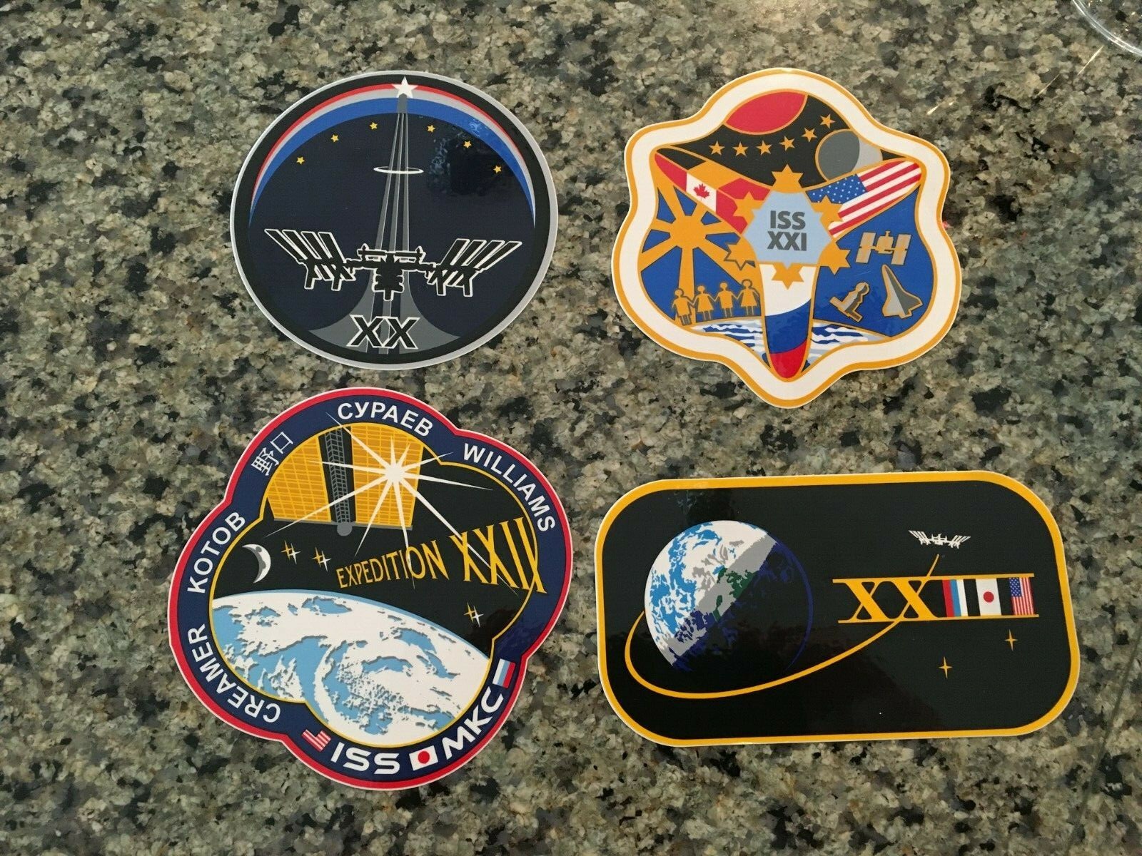 Lot of 4 International Space Station (ISS) Crew Mission Decals