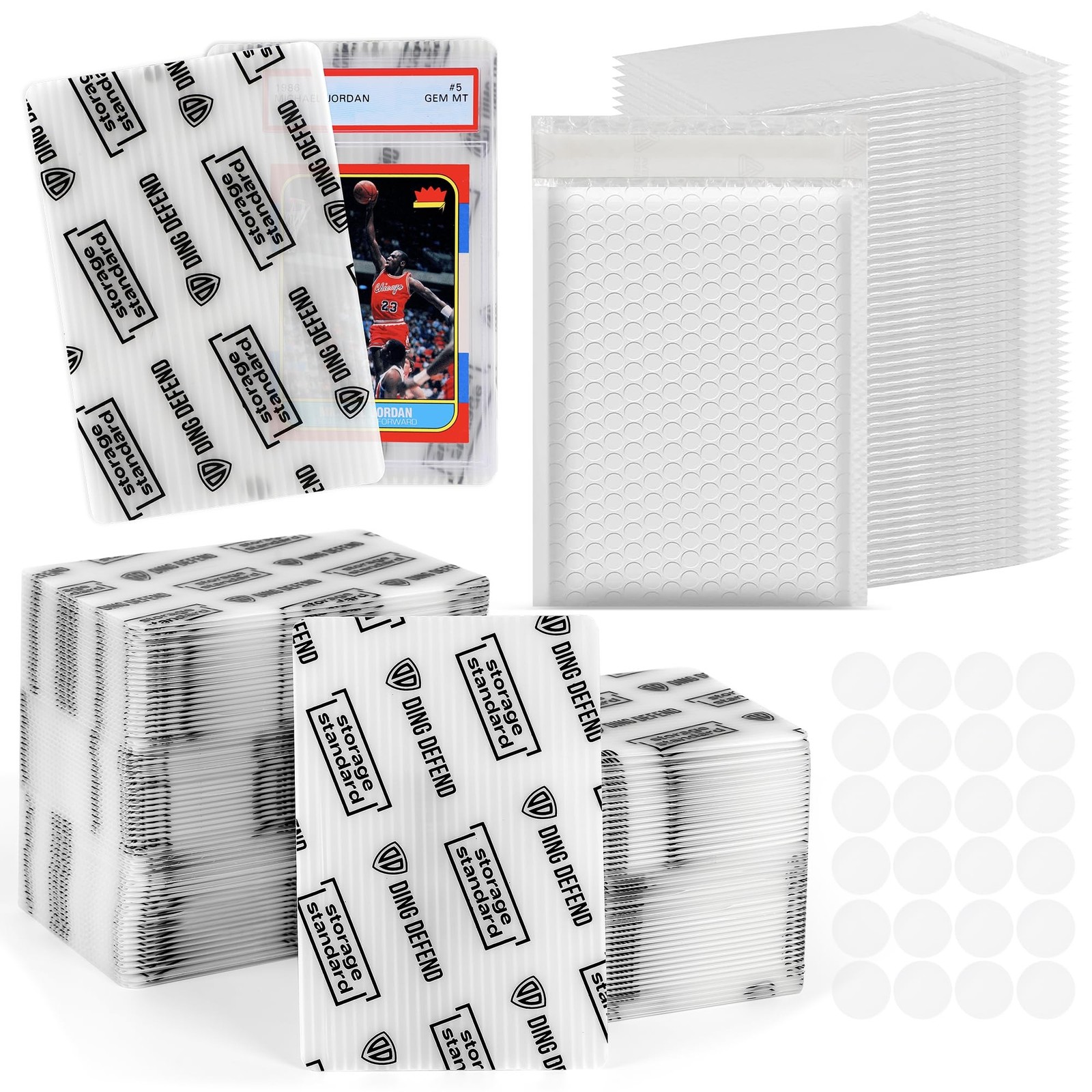 Ding Defend Card Shipping Kit Envelope Bubble Mailers - Includes 110 4’’ x 6’...
