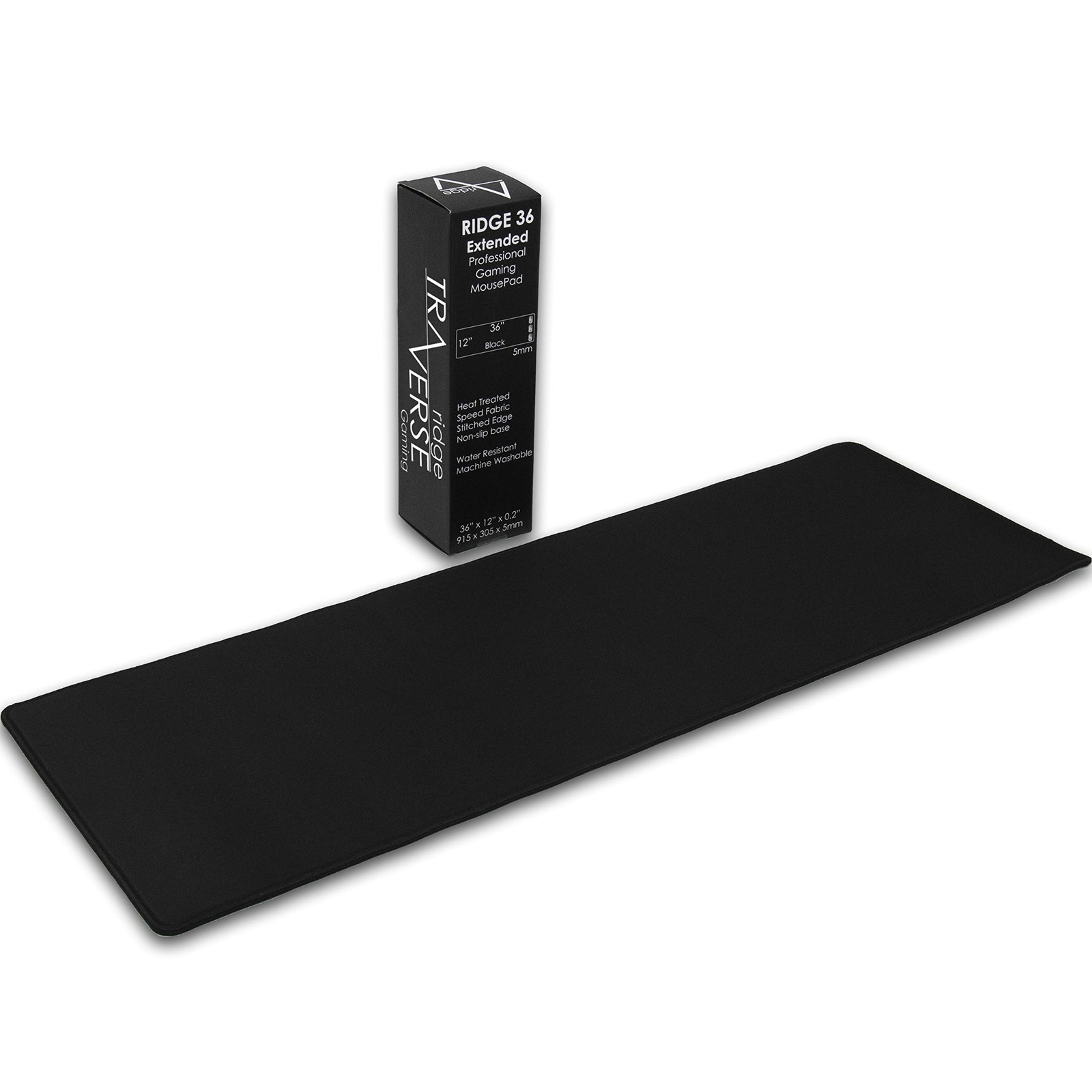 Gaming Mouse Pad (5mm) Extended 36 inch | 36x12x0.20 Extra Thick | Black | St...