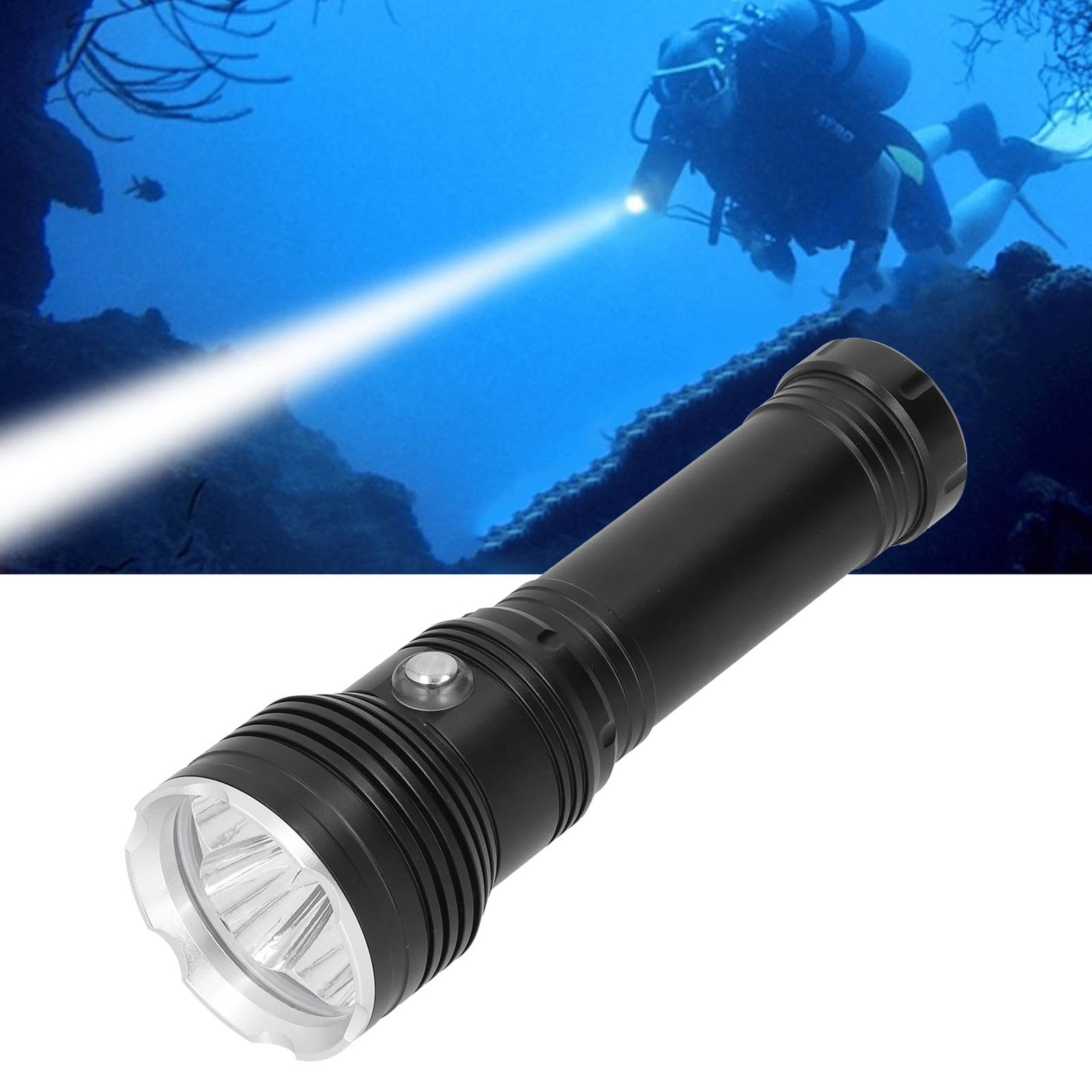 Dive Torch Diving Flashlight 80m Water Proof For Underwater Salvage