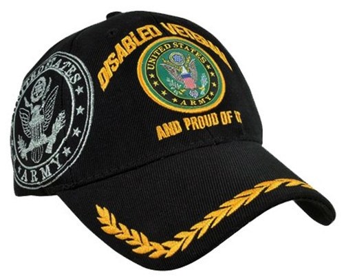 U.S. ARMY DISABLED VETERAN PROUDLY SERVED Military Ball Cap - Black