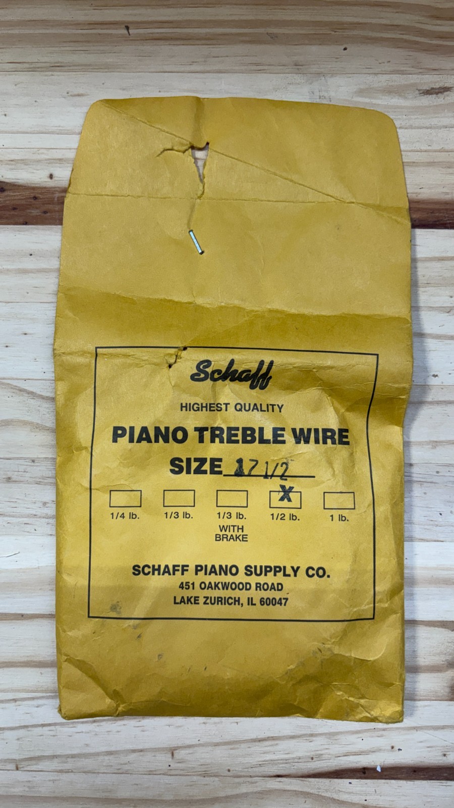 Schaff Roslau Piano Treble Wire Pack | 1/2 Lb | Size 17.5