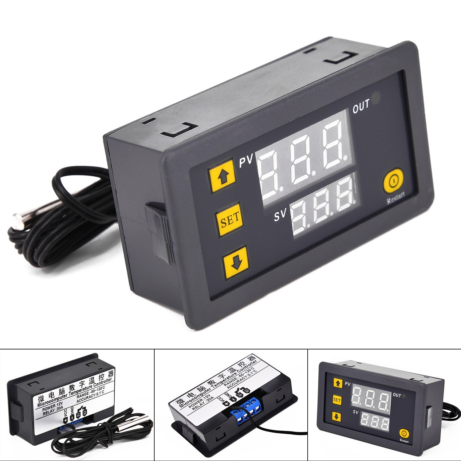 Relay Thermostat Waterproof Temperature Controller Control LED Digital DC 12V