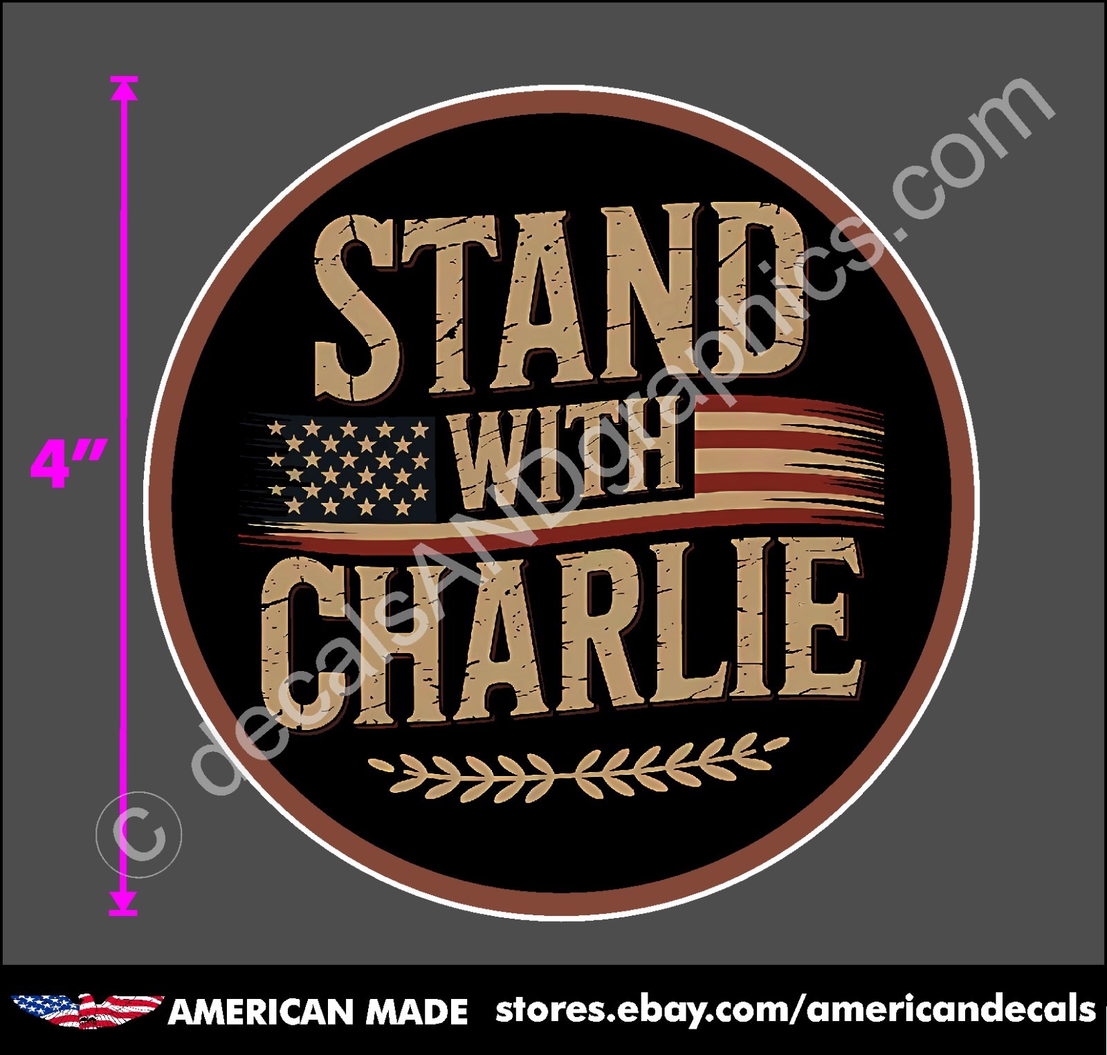 STAND WITH CHARLIE MAGA STICKER DECAL WINDOW BUMPER