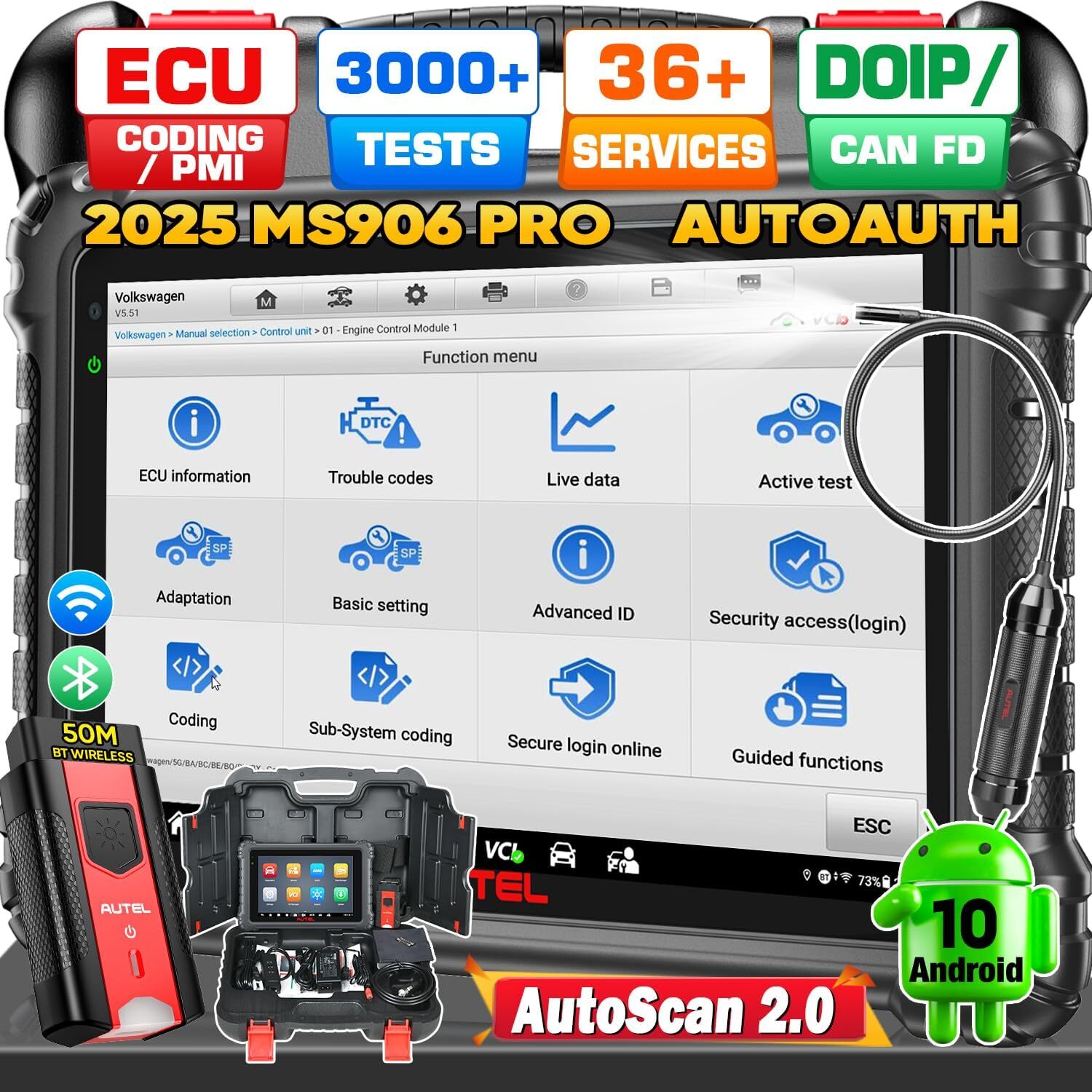 Autel MaxiSYS MS906 Pro ECU Coding Full System Diagnostic Scanner AS MK906 PRO