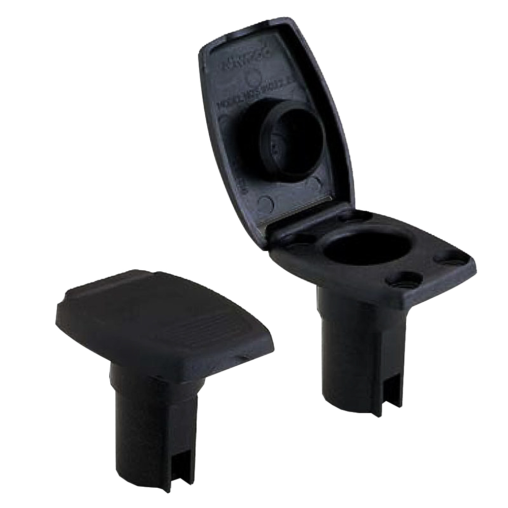 Attwood Oval 2-Pin Base with Locking Collar for Angled Pole Light - Black