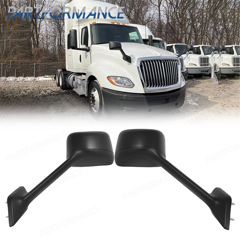 Black Pair Hood Mirror For 2018-2023 International MV RH HV LT Left&Right Side