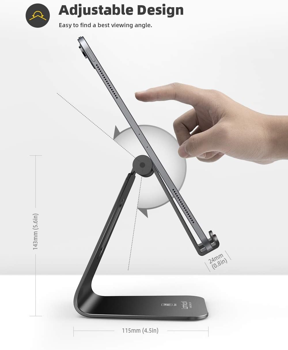 Lamicall Tablet Stand, Tablet Holder for Desk - Multi-Angle Adjustable Tablet De