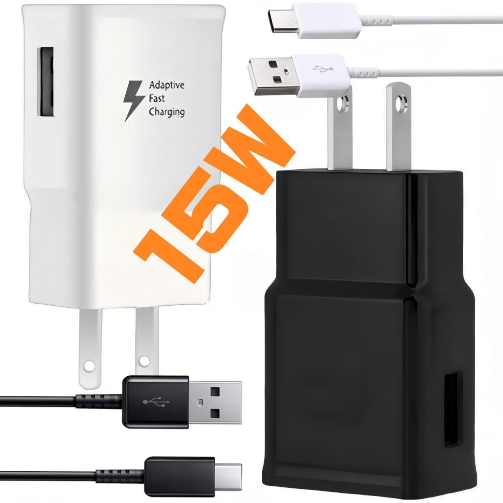 15W Type C Charger Wall Charger Plug 3ft USB A-C Charging Cable for Samsung,US