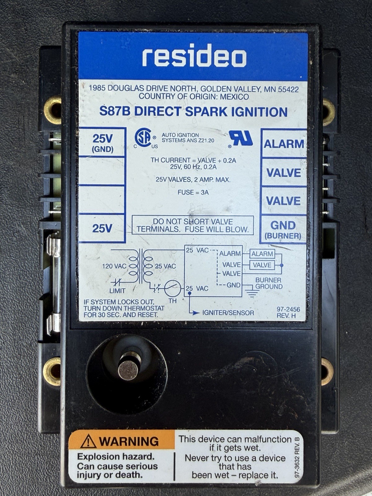TESTED, USED Honeywell S87B Direct Spark Ignition Box Module Resideo