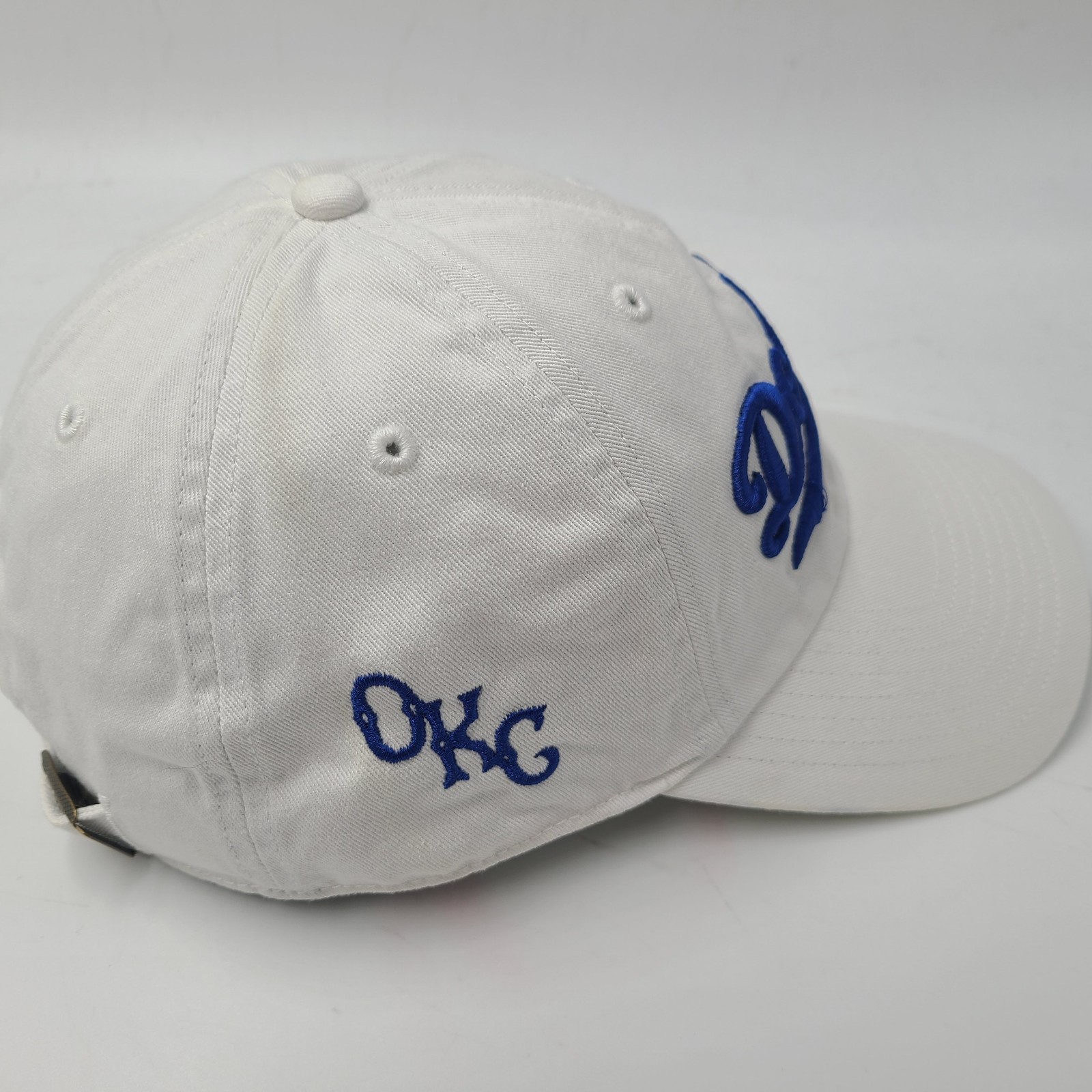 Oklahoma City Dodgers Hat Adjustable 47 Brand Clean Up Strapback OKC White MiLB
