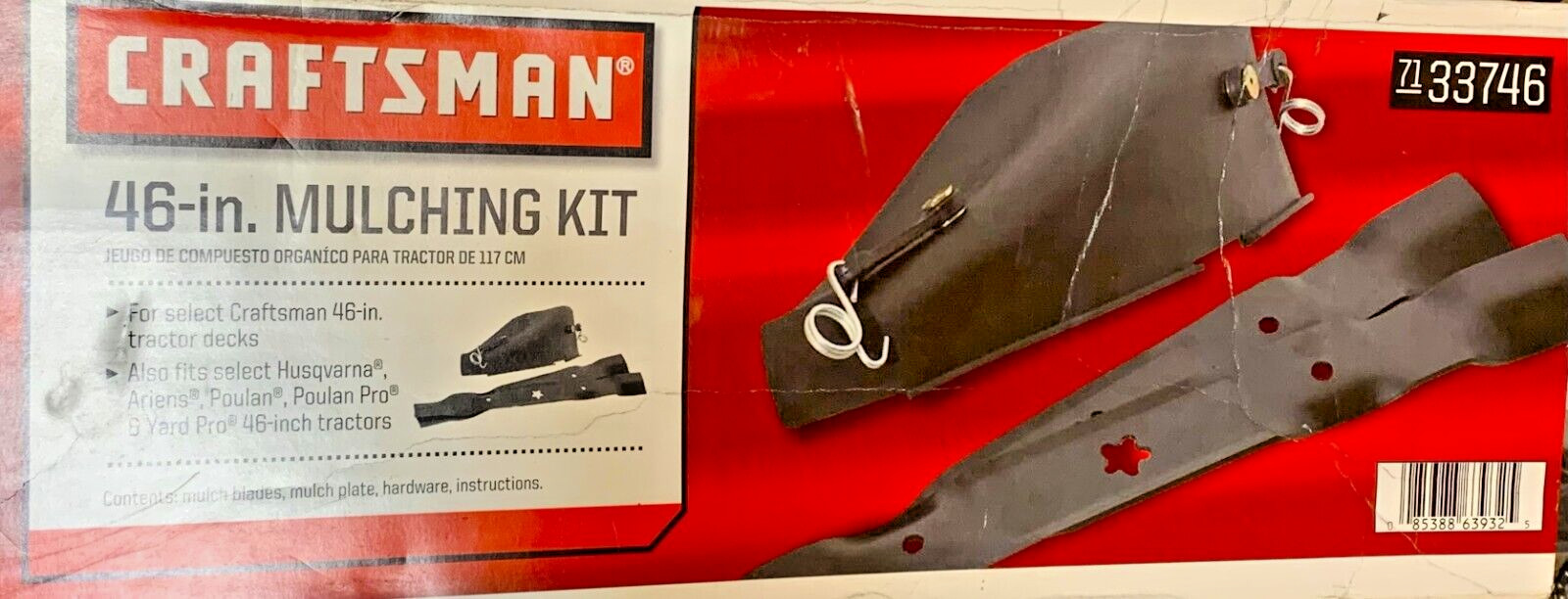 Craftsman 46" Tractor Mulch Kit 582931901 BLADES 403107 PLATE 406581  & HDW  USA