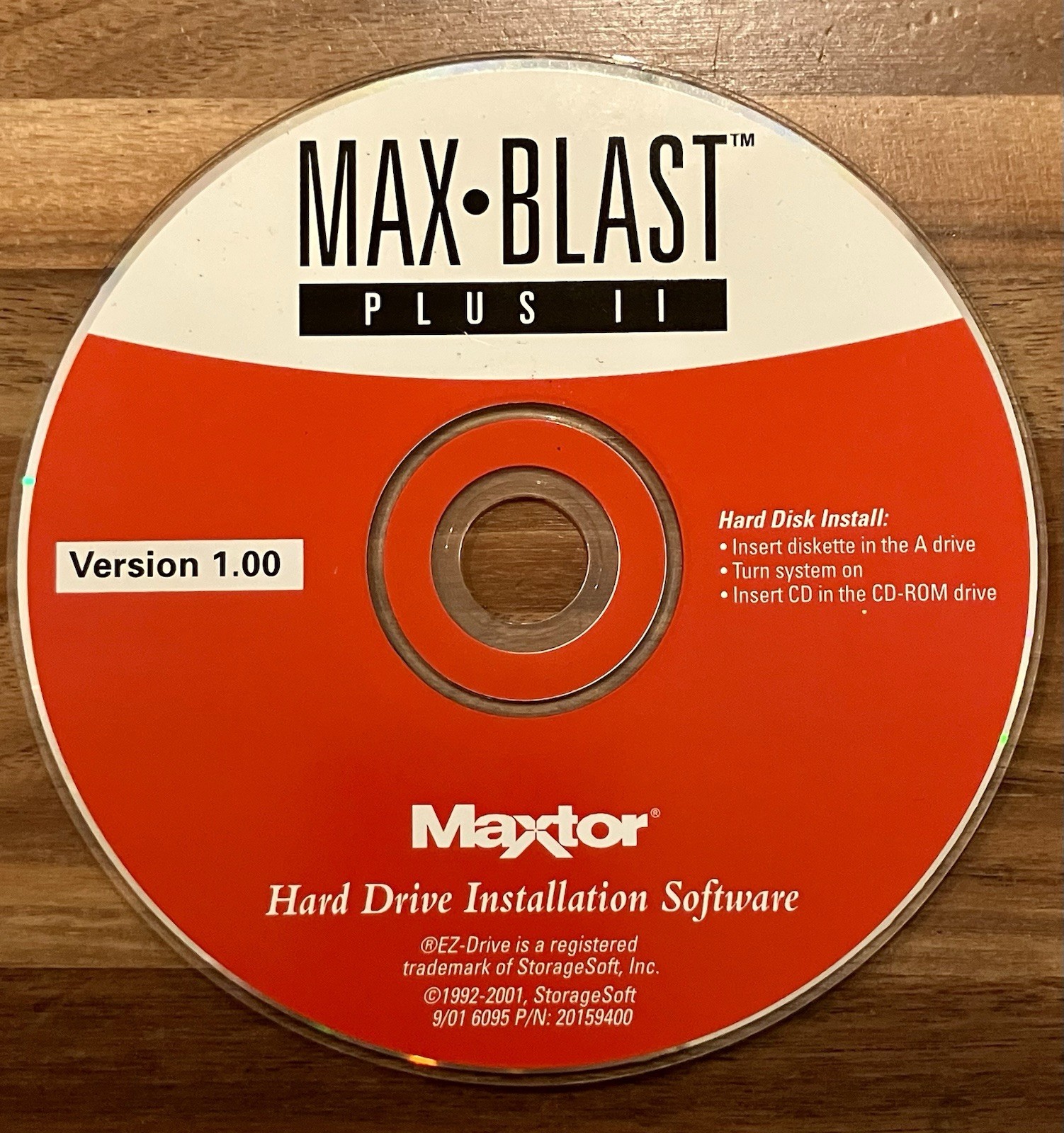 NEW Maxtor MaxBlast Plus II Installation Software Version 1.0 Pc Computer CD-Rom