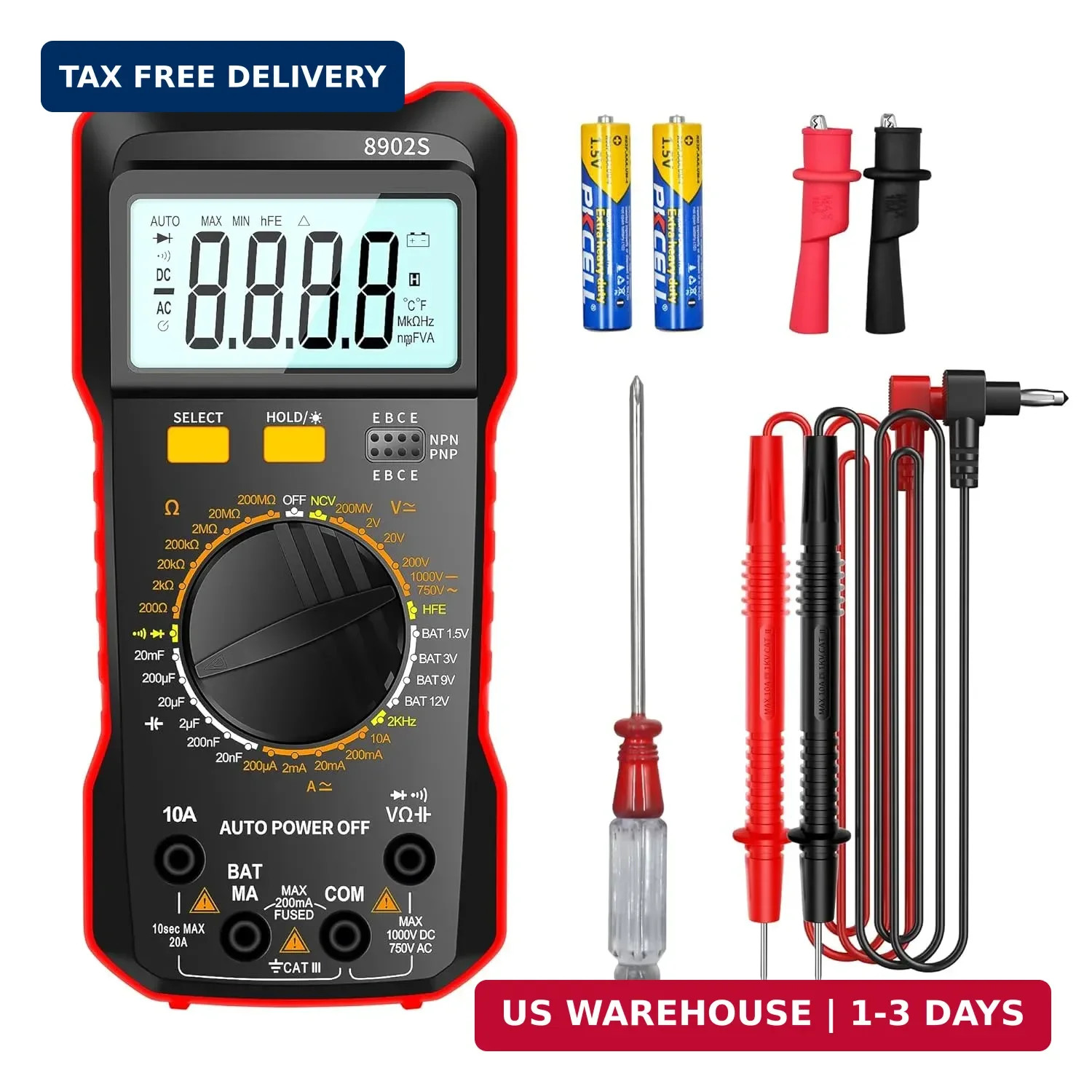 Digital Multimeter Multi Tester 2000 Counts Manual-ranging Measurable DCV ACV DC