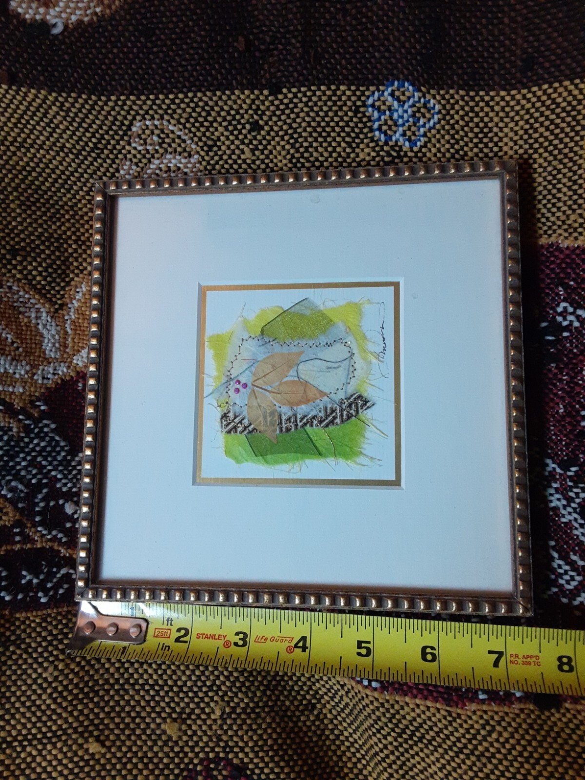 Original Signed Abstract Collage Mixed Media Framed Art Wabi-sabi Assemblage