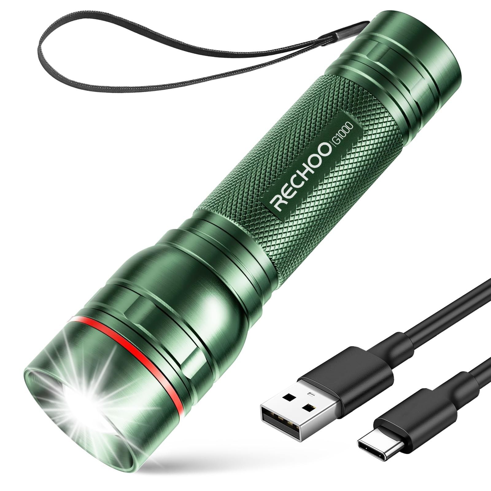 Rechargeable Flashlights High Lumens, G1000 Super Bright Flash Light, Small Z...