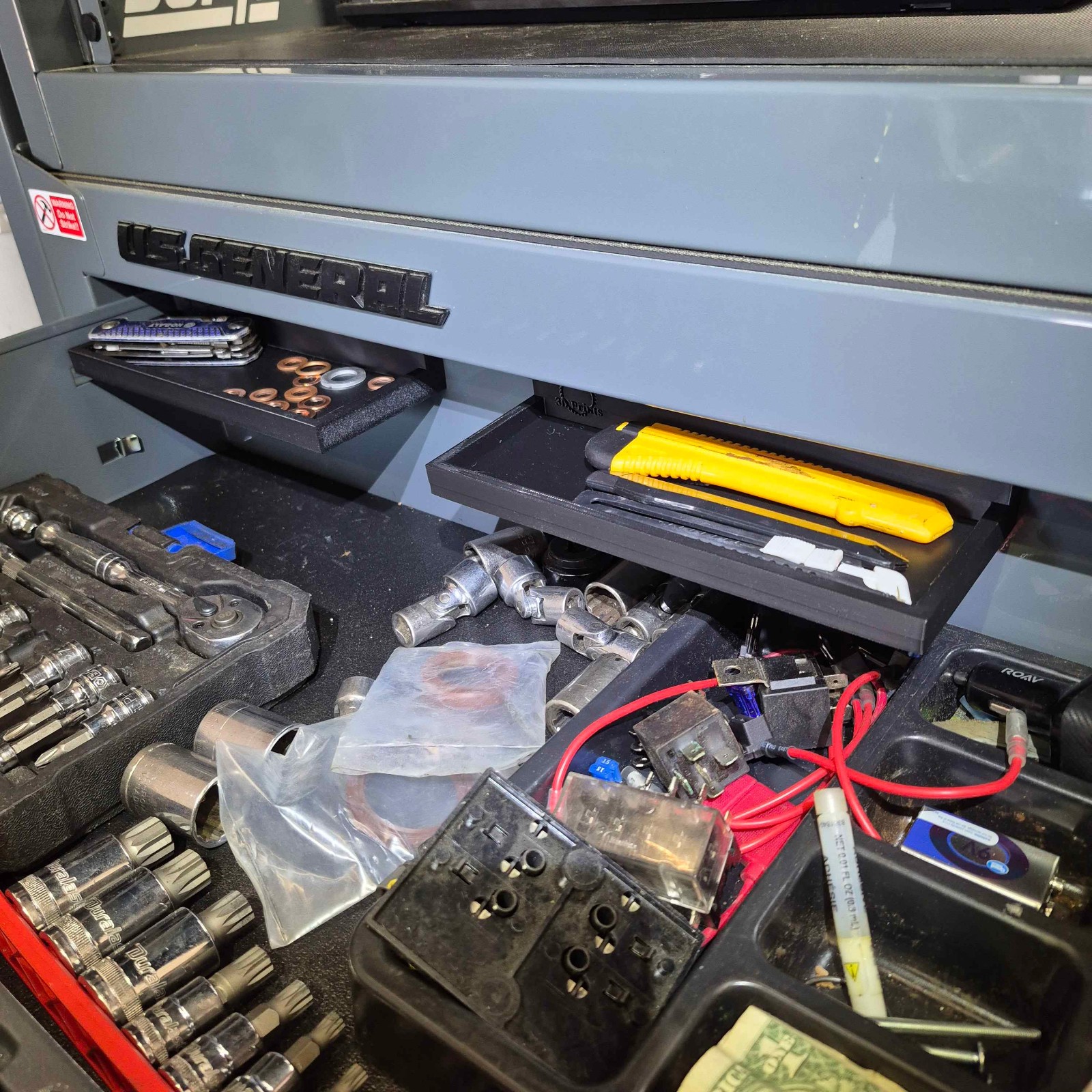 Clip On Drawer Tray For US General 56", 72" Toolbox