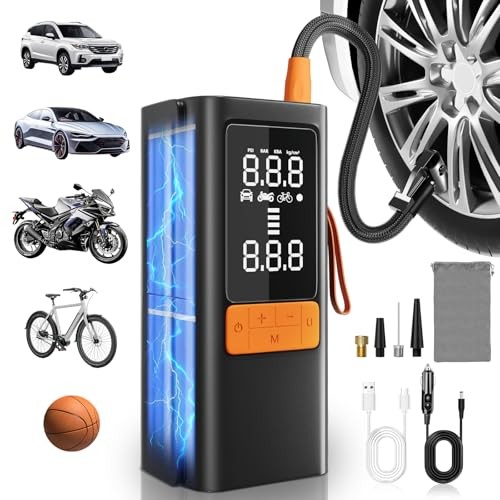 Tire Inflator Portable Air Compressor, 150 PSI Air Pump for Car Tires, Bike