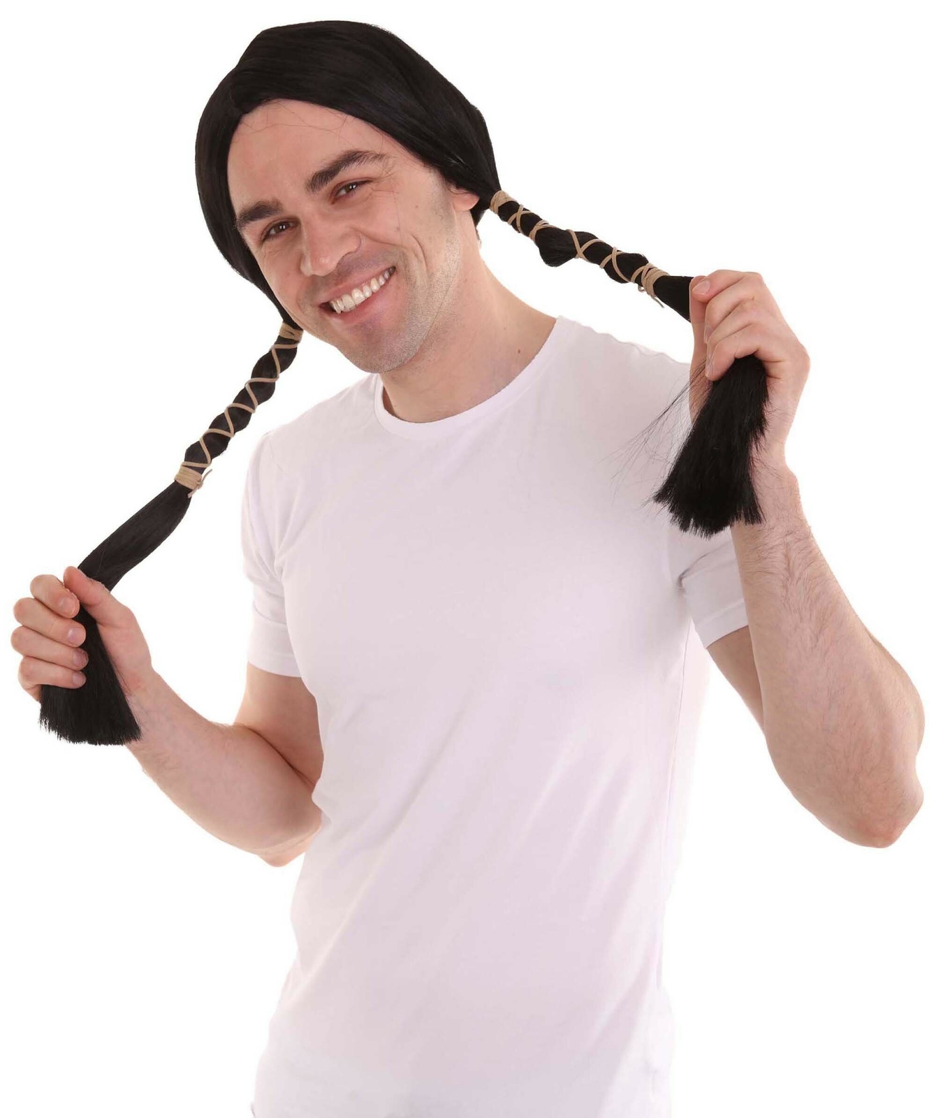 Men Indian Maiden Black Wig HM-116