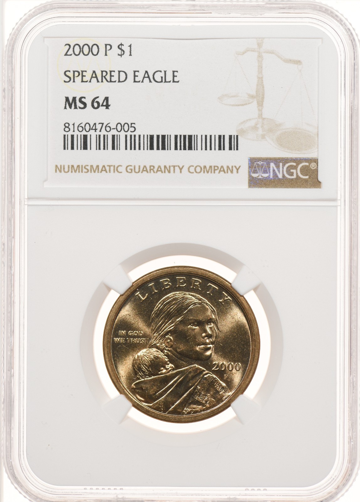 2000-P SAC$1 NGC MS64 Speared Eagle FS-901 Sacagawea Dollar Wounded Variety