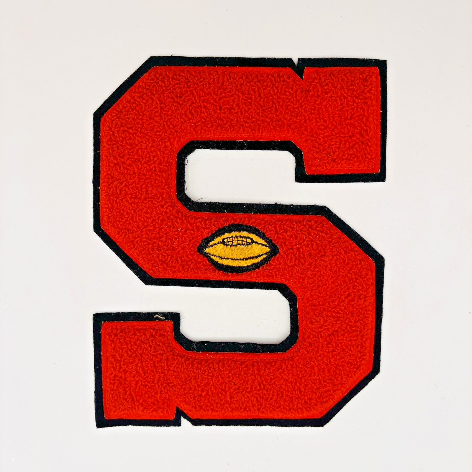 Varsity Football Letterman Jacket Sweater Letter S Orange + Black