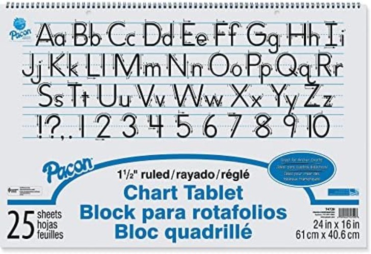 Durable 24" x 16" Chart Tablet - 1 1/2" Ruled, Ideal for Organized Note-Taking