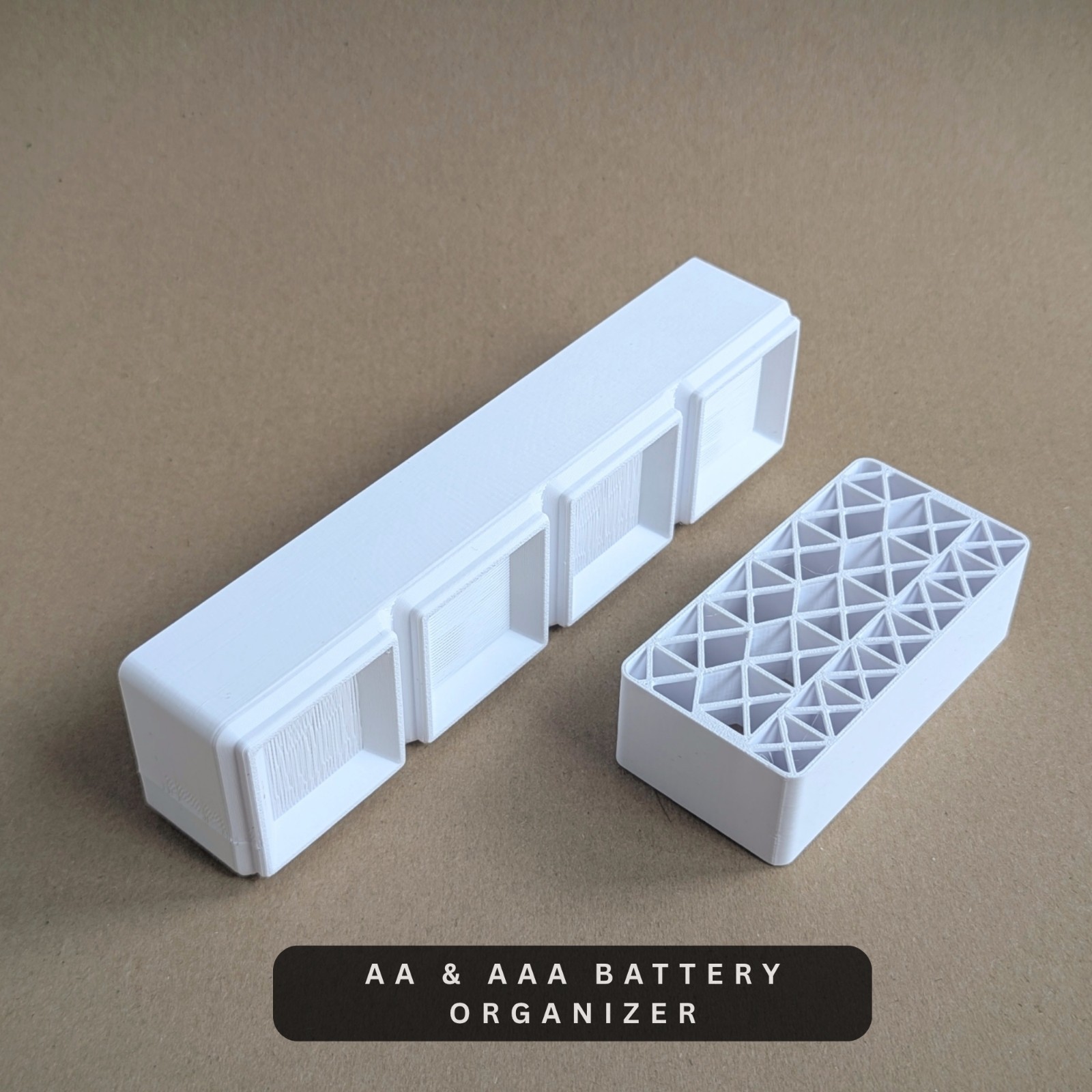 VilaMy Gridfinity AA AAA Battery Holder 4x1 Organizer Storage Tray Divider