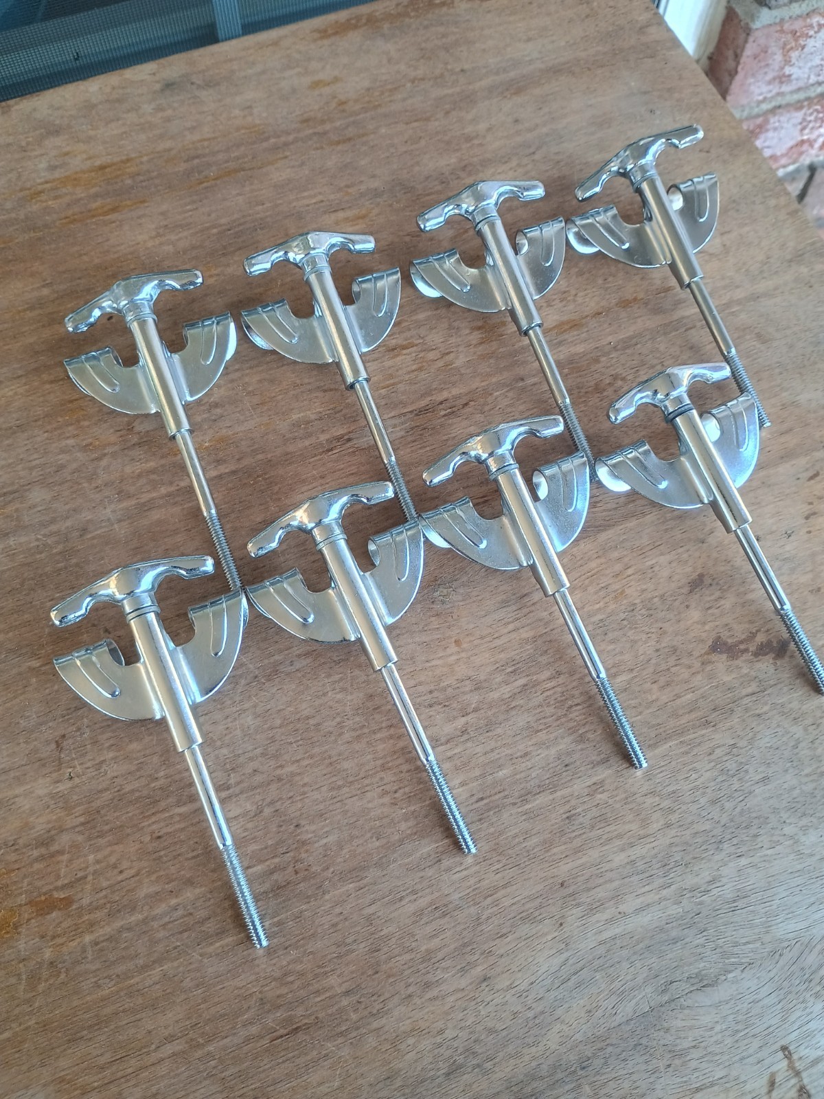(8) VINTAGE 1980's LUDWIG ROCKER SERIES BASS DRUM RODS & CLAWS-NICE!