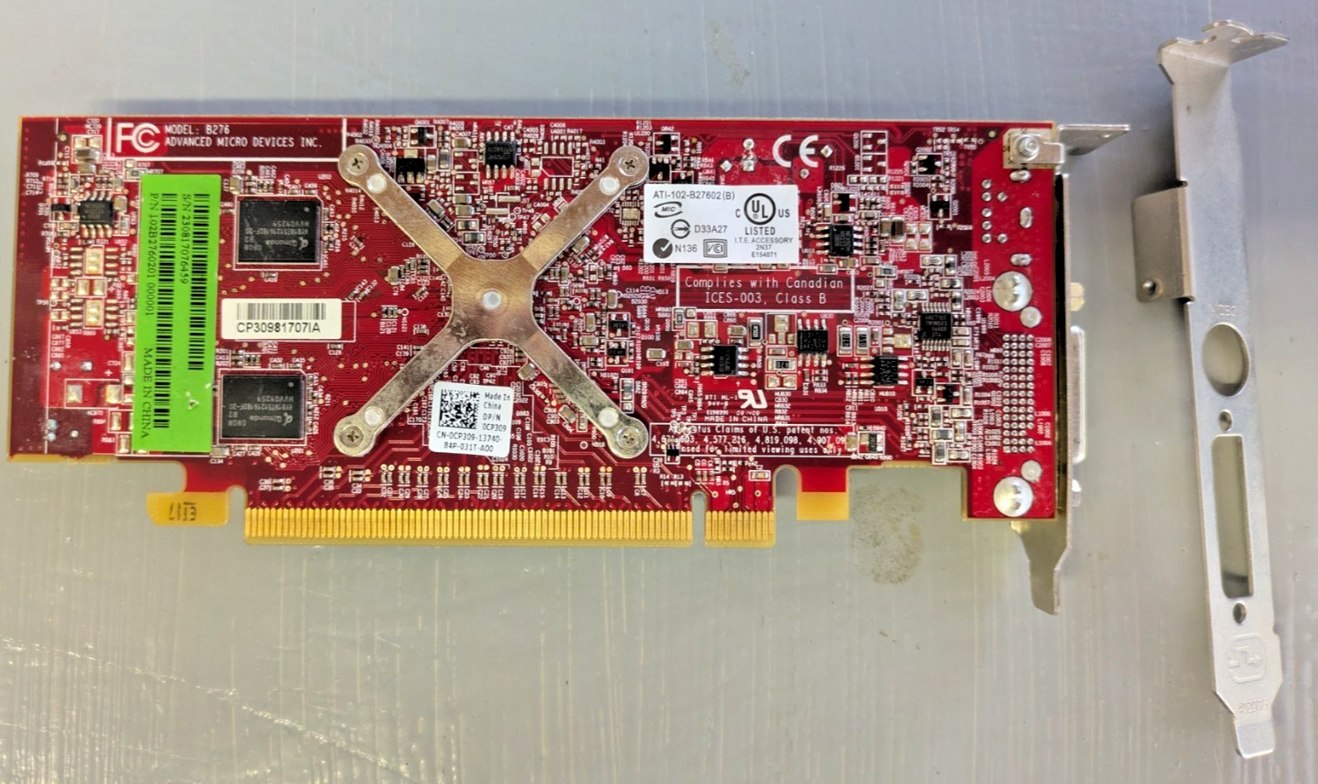 ATI Radeon 102-B27602 (B) 2400XT 256MB PCI-E  DELL  0CP309 Low Profile