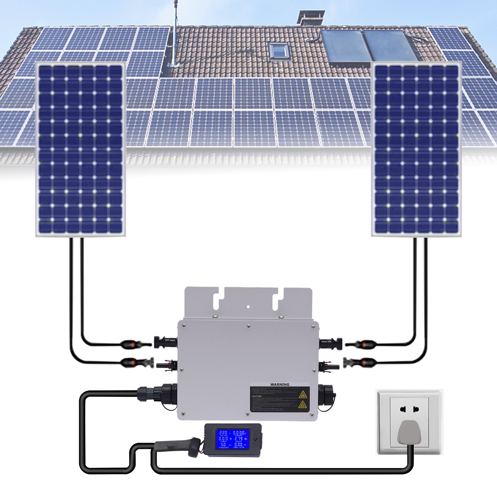 700W Solar Grid Tie Micro Inverter Fit Solar Panel Waterproof Grid Tie Inverter