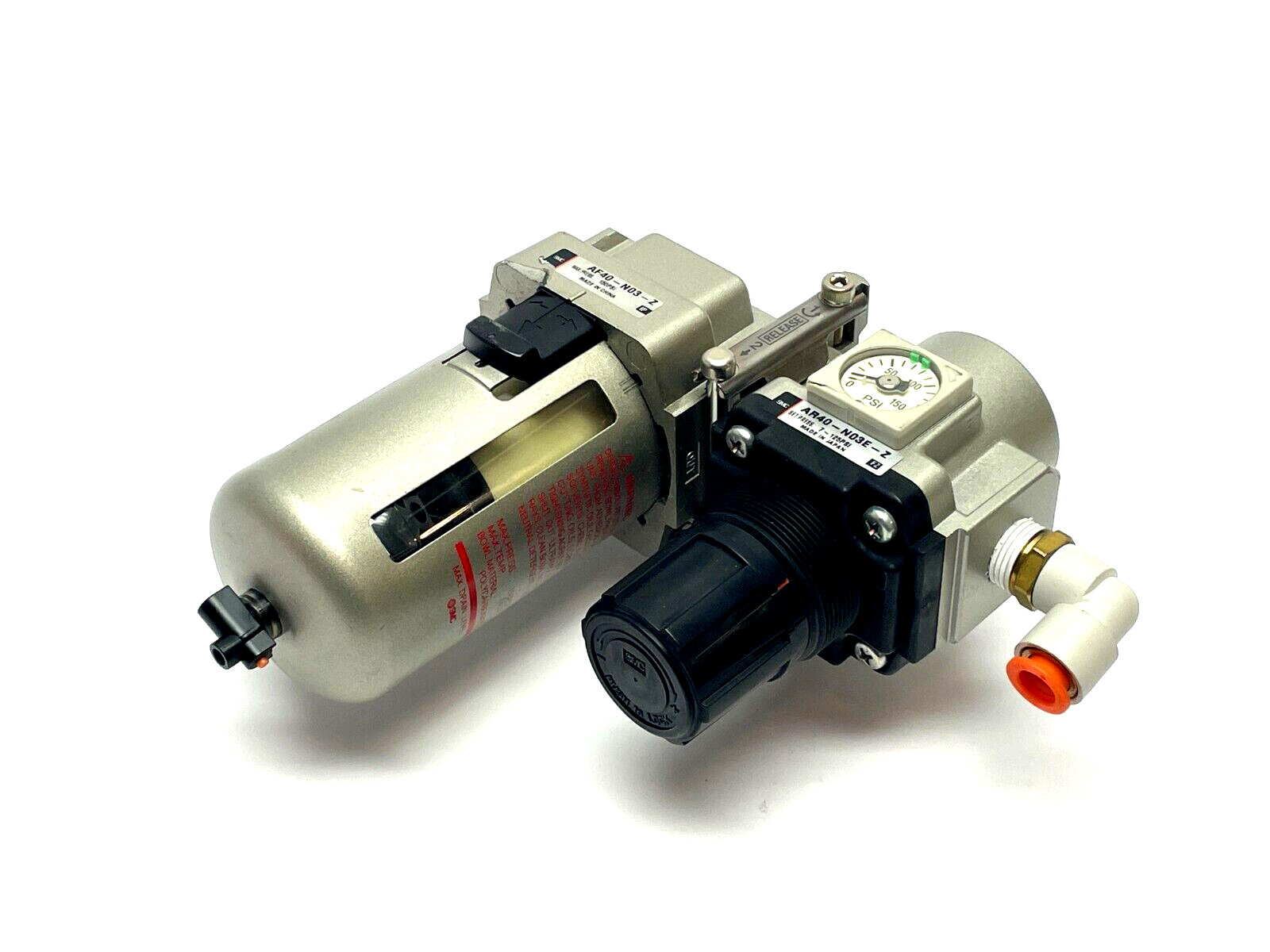 SMC AF40-N03-Z Filter w/ AR40-N03E-Z Regulator