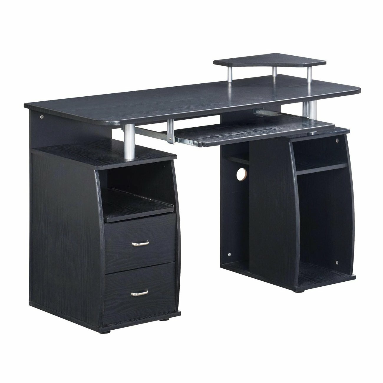 Techni Mobili Complete Computer Desk with Pull-Out Keyboard & Multiple Storage