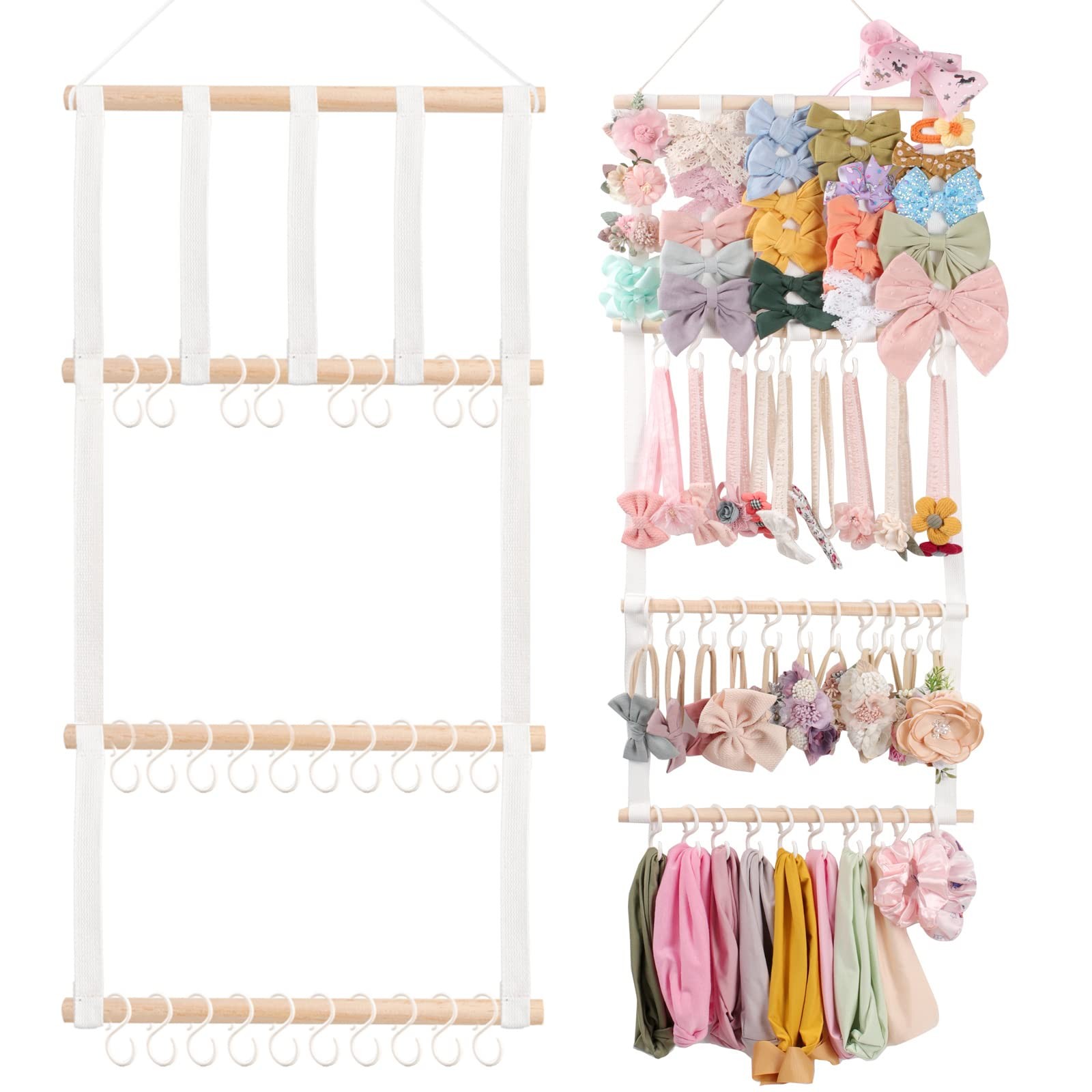 POVETIRE Headband Holder Hair Bows Organizer for Girls, Baby Headbands Hair A...