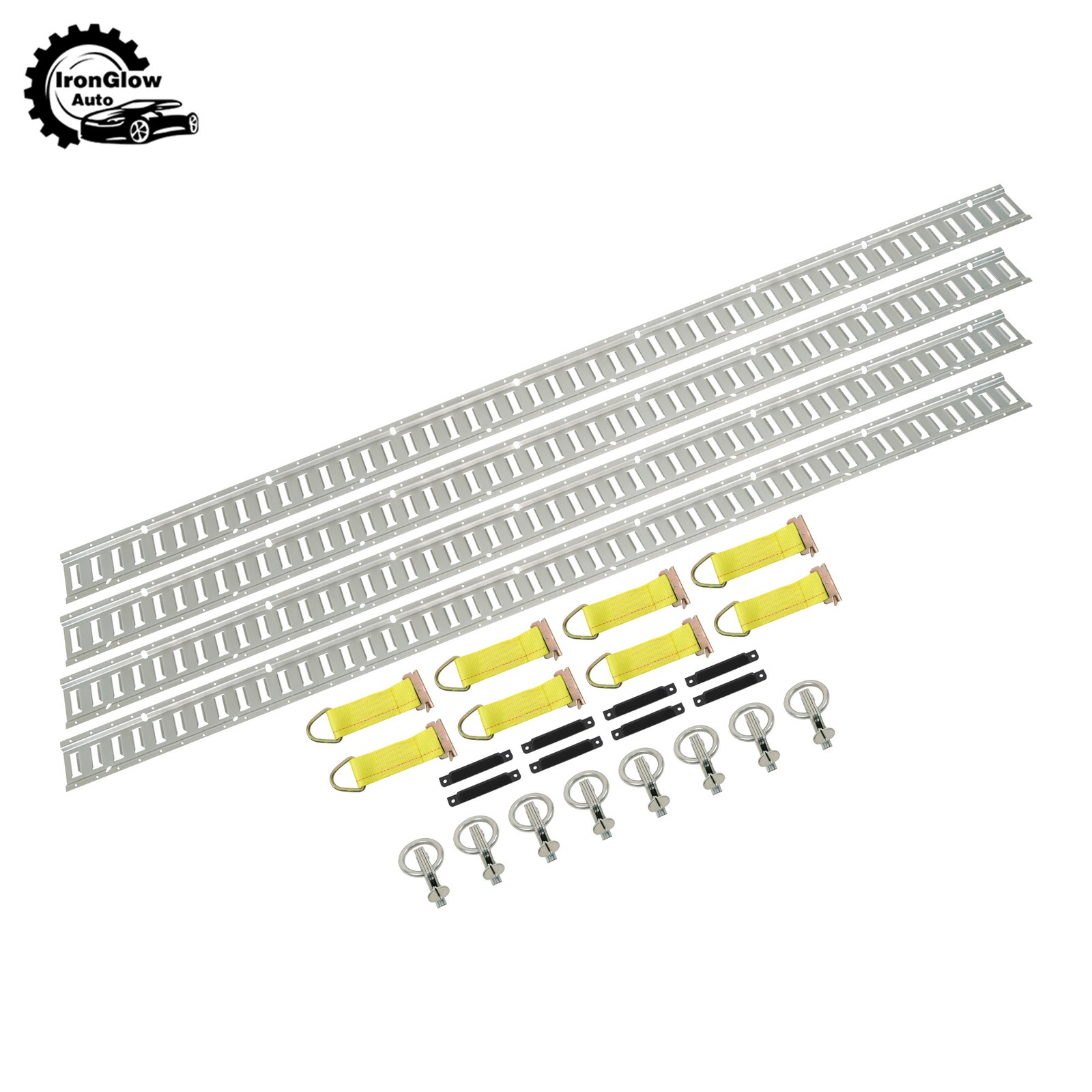 28 Piece 8' Galvanized E Track Rail Set Silver Finish For Large Cargo Trailers