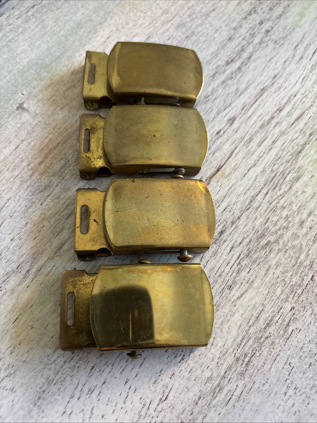 Vintage U.S. Military Solid Brass Belt Buckle Female CPO/Officers (Lot of 4)