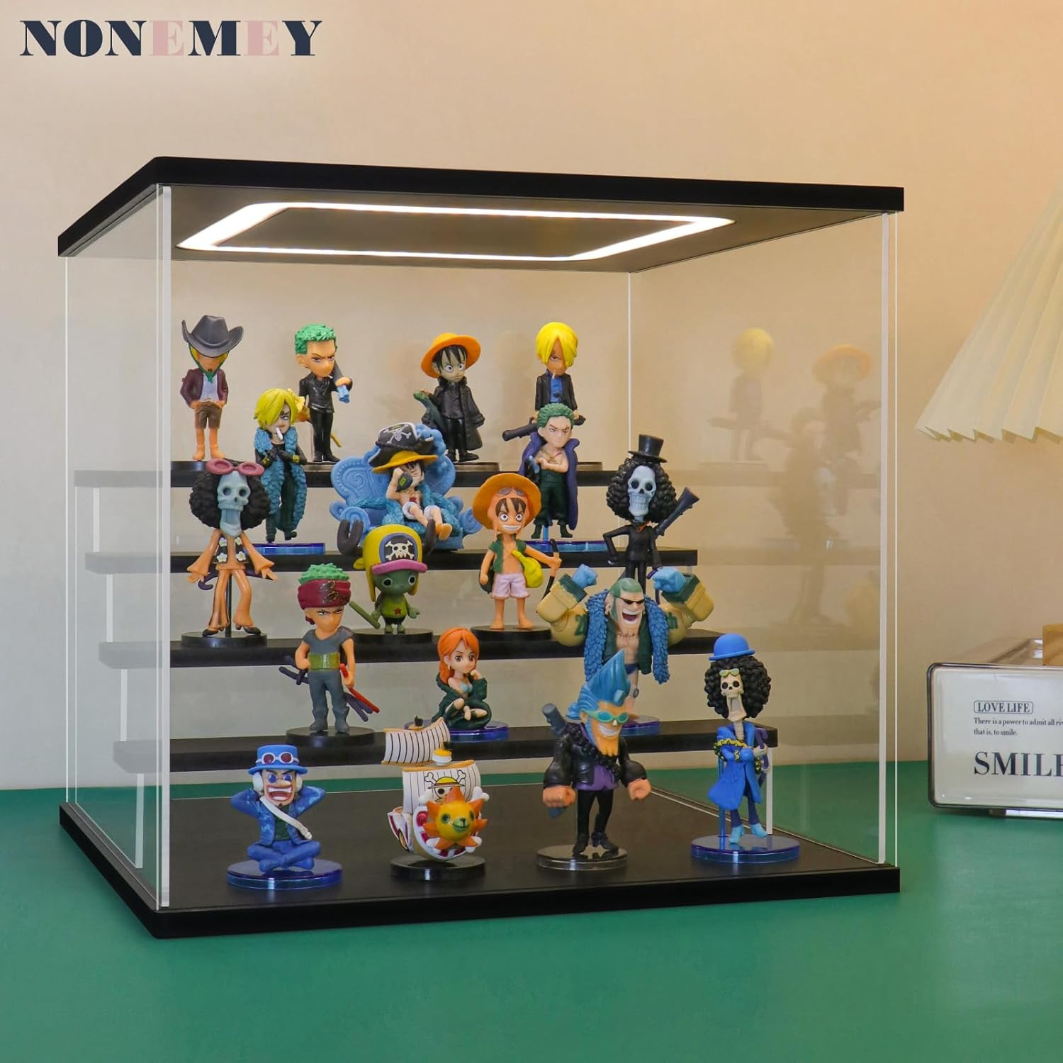 Clear Acrylic Display Case Stand with LED Light 2/3/4/5/6 Tier Storage Box Showc