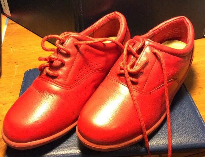 Dr Scholl's Leather Shoes Oxfort Style Confot Women's Color red # 5M