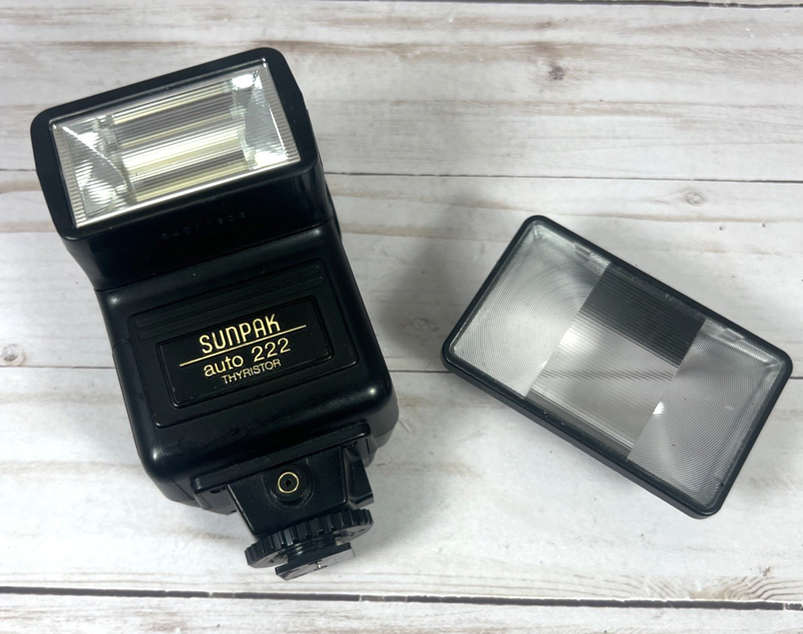 Sunpak Auto 222 Thyristor Electronic Camera Tilt Flash Vintage Tested Works