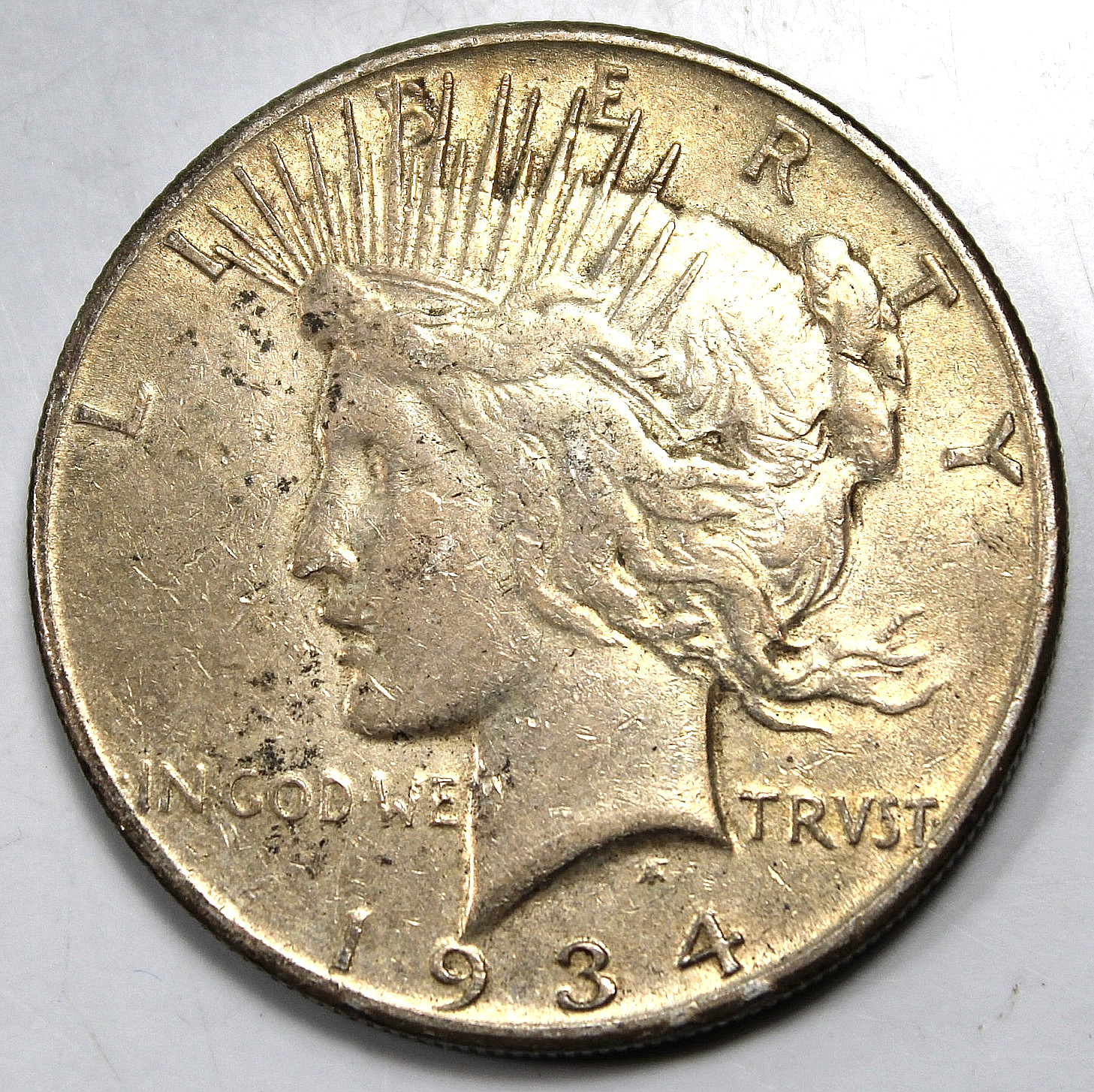1934 S Peace Silver Dollar - VF !!