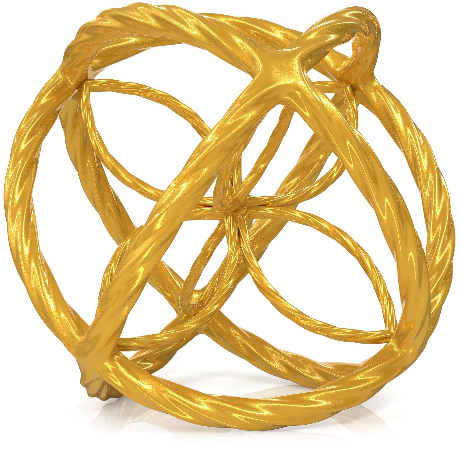 Everydecor Decorative Sphere for Home Decor - 6 x 6 x 6 inches, Trendy Gold