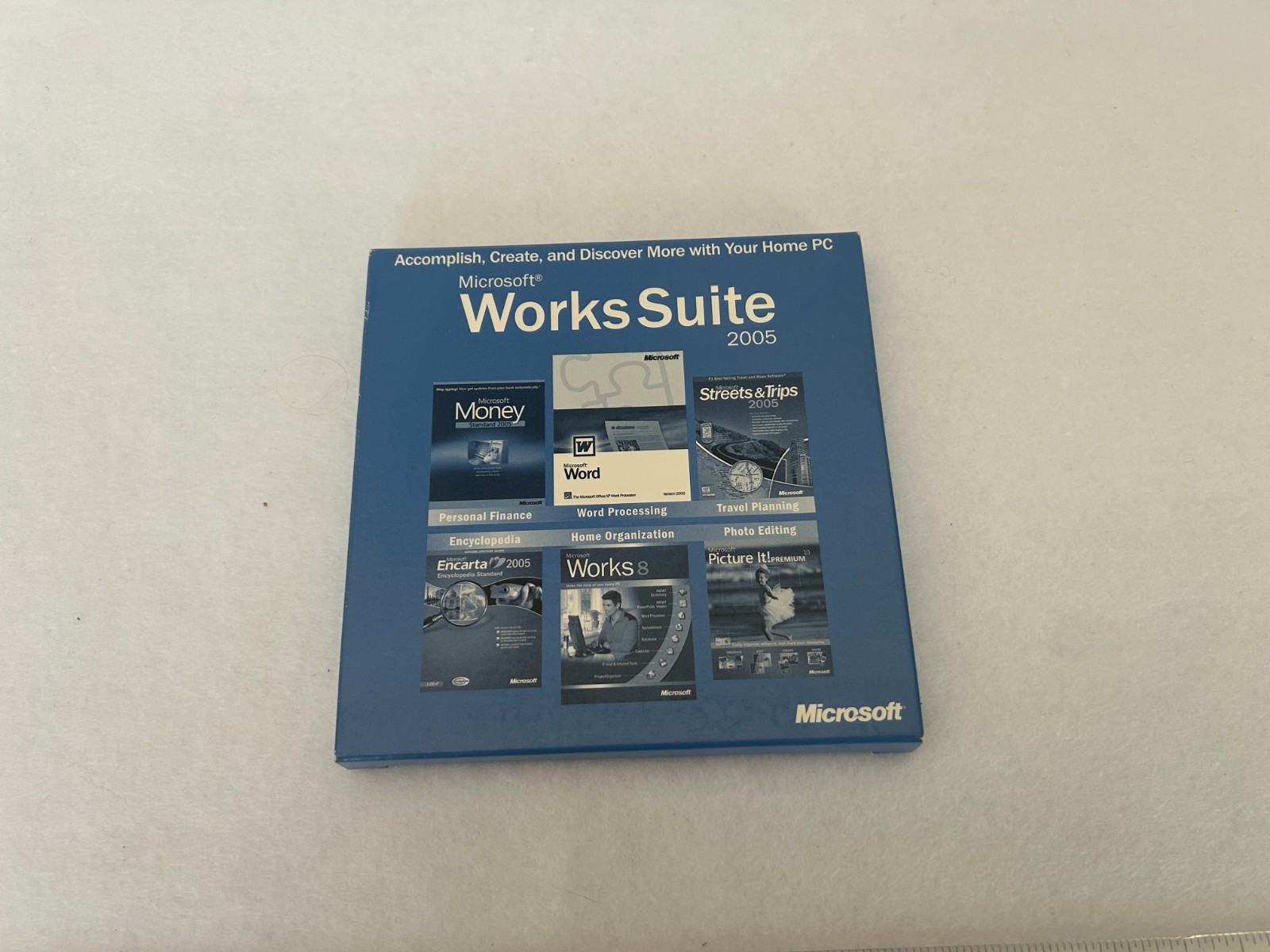 Vintage Microsoft Works Suite 2005 CD Set Factory Sealed with Product Key#