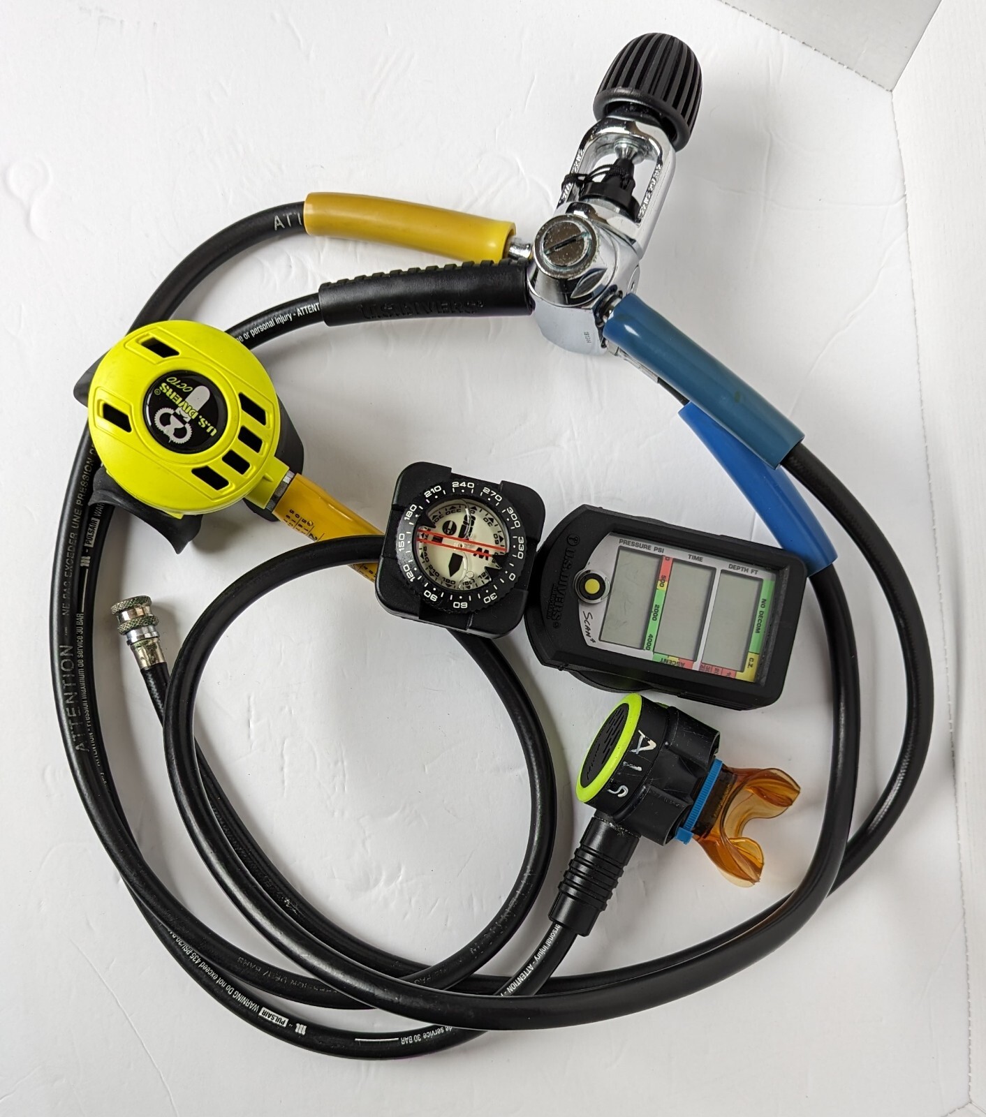 US Divers Aqua-Lung Dive Computer Compass PSI Gauge Regulator Scuba Diving