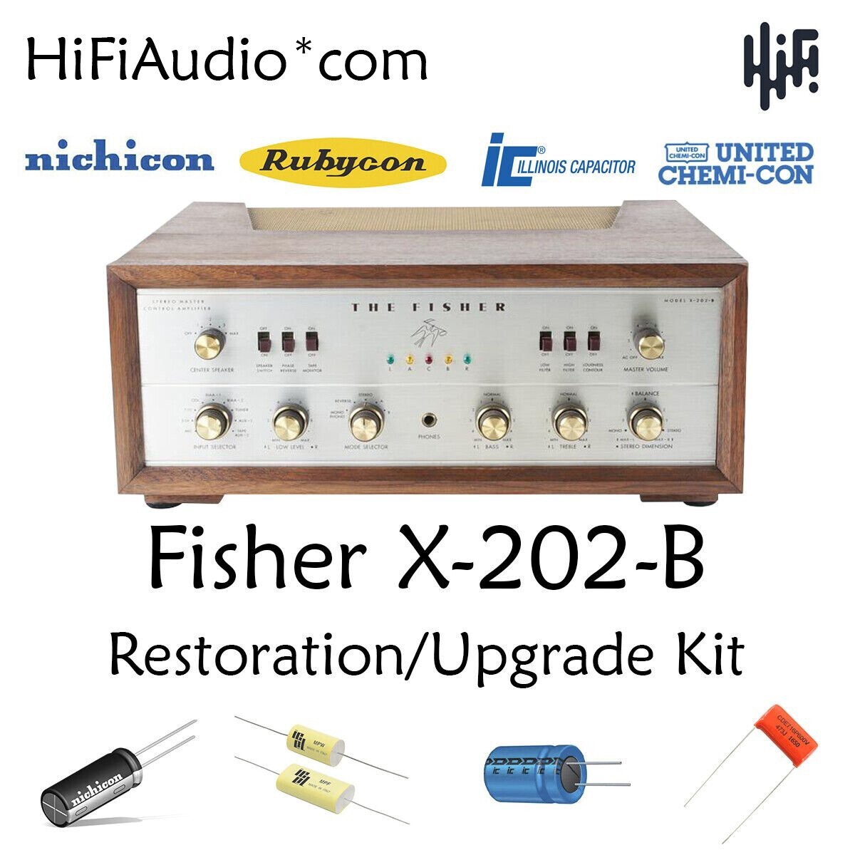 Fisher x202b amplifier tube restoration repair upgrade rebuild kit capacitor