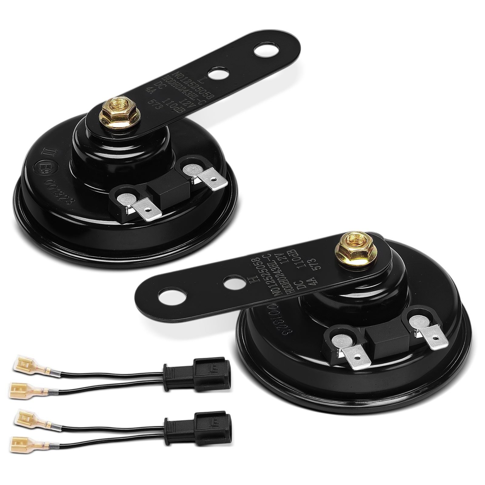 2x 76.5 mm Metal Disc Horn with 2 Wire Connector for Honda Civic 12V 4A 2 Blade