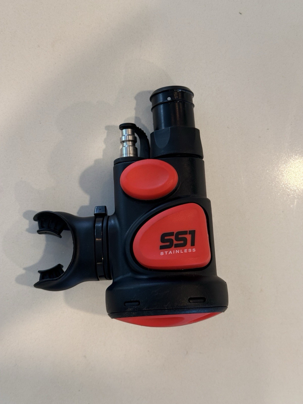 Atomic SS1 Octo Inflator Secondary Scuba Dive Regulator Backup - Red stainless