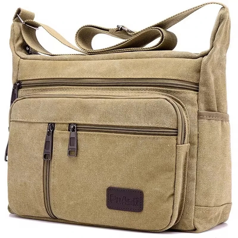 Men Canvas Shoulder Bags Casual Tote Travel Men's Crossbody Bag Luxury Messenger