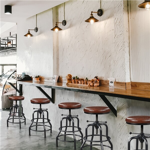 Industrial Bar Stool Rustic Swivel Bar Stool Counter-Height Stool for Kitchen