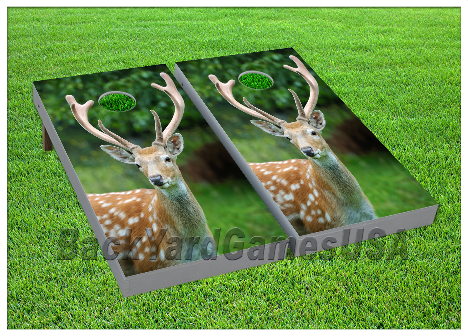 Deer Hunting Wildlife CORNHOLE BEANBAG TOSS GAME w Bags Game Boards Set 987