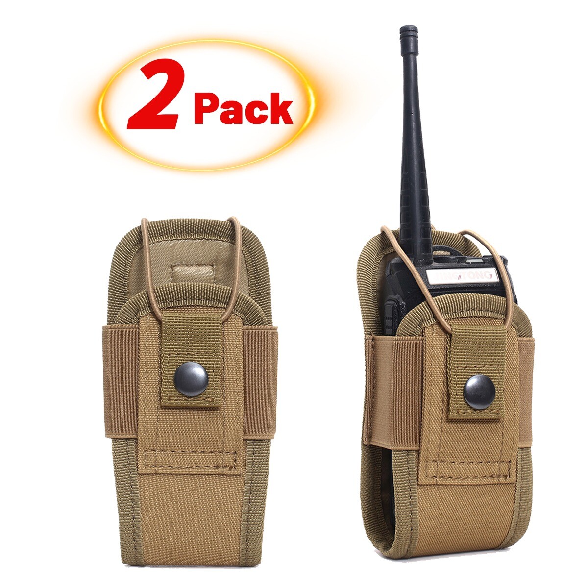 2 Pack 1000D Tactical Molle Radio Walkie Talkie Pouch Waist Bag Holder Pocket