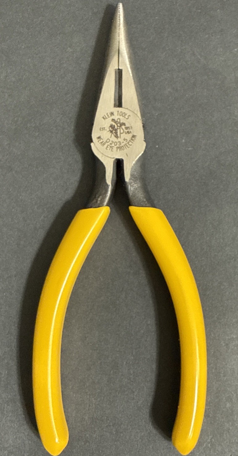 1997 VINTAGE KLEIN TOOLS D203-5 NEEDLE NOSE SIDE CUTTING PLIERS 5” NOS USA RARE